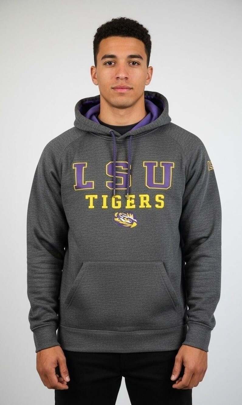 Stadium Athletics LSU Tigers Hoodie Size L Gray